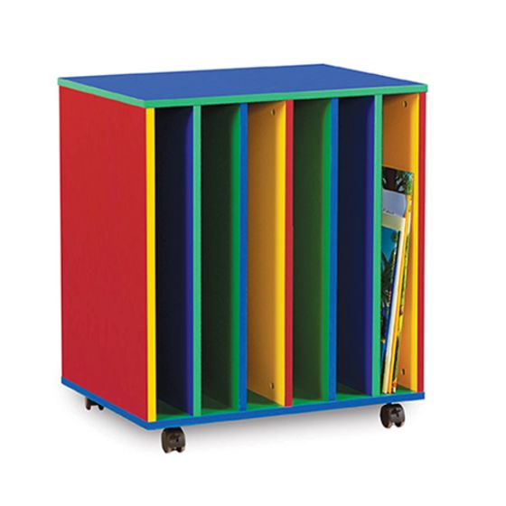 Monarch Mobile Bench and Big Book Folio Holder, This mobile bench unit is perfect for storing large books, art folios and folders. Featuring 6 slots, it is supplied fully assembled for convenience, making it ideal for storing larger size books in the classroom or library. Delivered fully assembled 6 slots Finished in either beech or multicoloured Fully mobile on castors Made in Britain Overall dimensions: Height: 760mm (including castors) Width: 695mm Depth: 504mm, Monarch Mobile Bench and Big Book Folio Ho