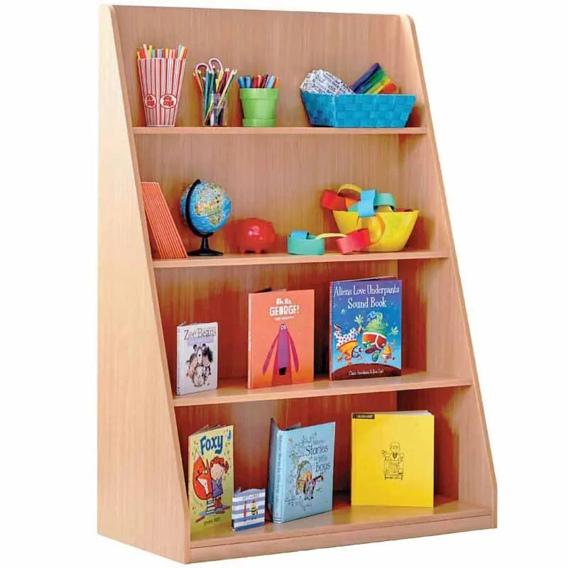 Monarch Single Sided Library Unit with 4 Tiered Shelves-Monarch Single Sided Library Unit with 4 Tiered Shelves