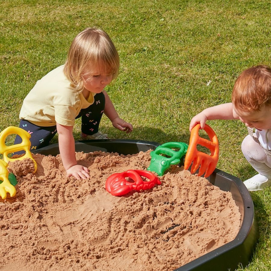 Monster Digging Claws 2 pack, The Monster Digging Claws are easy to grip claws making outdoor and indoor sand play fun and engaging for children and adults alike. This Monster Digging Claws set will encourage large gross motor skills as children swish, rake, and mark make as part of exploratory sand play. The raised bumps on the claws provide a sensory element, adding to the tactile experience of digging and moving the sand. The brightly colored design of the claws also creates an exciting visual for childr