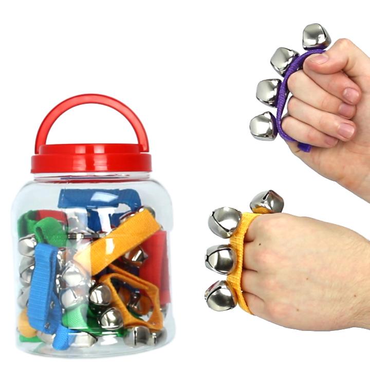 Musical Bells Set Of 20, Extremely popular with primary schools and music services, the 20 pieces Wrist Bells are perfect for percussion groups and classrooms. The vibrant colours and bright sounds are ideal for children, with them also including a handy container which will make for easy transportation and storage within the classroom. The wrist bells can be also used when placed around the ankle or wrist. Children can enjoy rhythmically stomping and creating sound. This encourages coordination throughout 