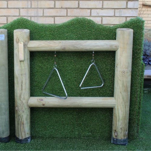 Musical Triangles, The Musical Triangles provide gentle sounds and are a great addition to any sensory garden or playground. The Musical Triangles are suitable for all year round outdoor use and are safe and durable. Product specifications: One person assembly Approximately one hour installation time Approximate Dimensions: (W) 1000 x (H) 900 x (D) 100 mm Age range: 2 - 11 years Delivery time: 7 to 14 days, Musical Triangles, Children playground musical equipment, Musical equipment playground, Children's Pl