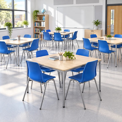 MX70 Stacking Chair Set of 20 in a bright UK classroom – lifestyle image 1