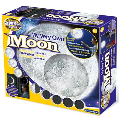 My Very Own Moon, Follow the phases of the moon without even having to look out of your bedroom window with the remote controlled Illuminated Moon light. The My Very Own Moon is a brilliant way to get kids interested in space as well as a soothing nightlight, this detailed wall moon light is a replica moonscape that shines at night just like the real thing. Use the remote control to phase through the twelve illuminated lunar phases or set your moon to reflect the stage of the moon outside. The My Very Own M