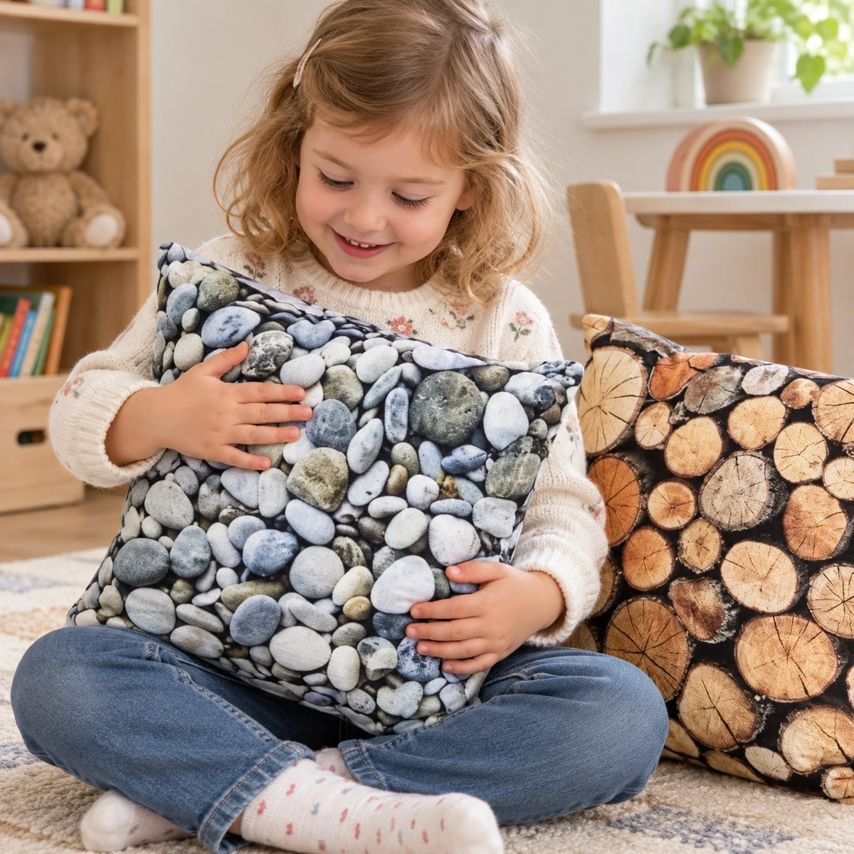 Natural Cushion Set Of 4, natural play and home photograph 4