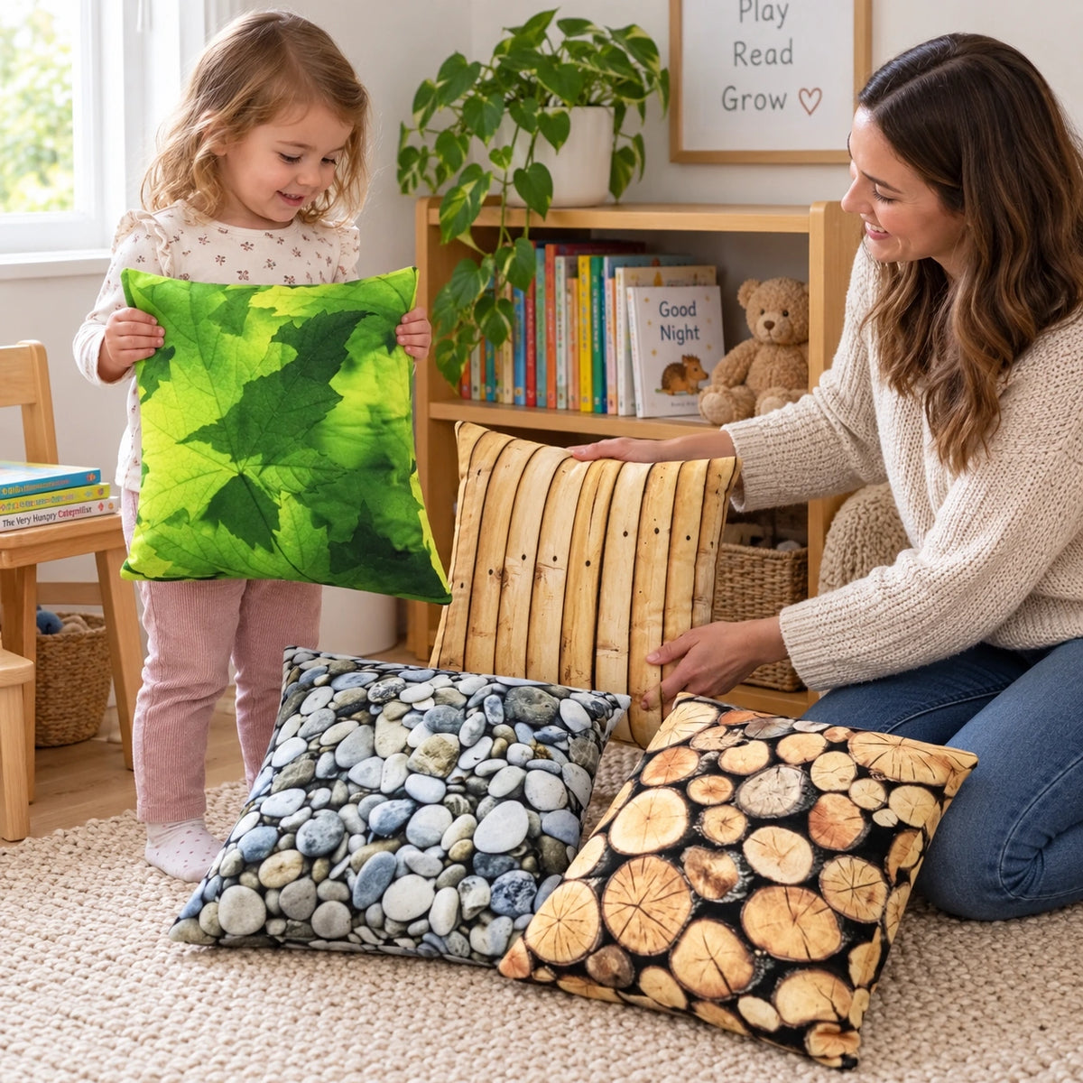 Natural Cushion Set Of 4, natural play and home photograph 5