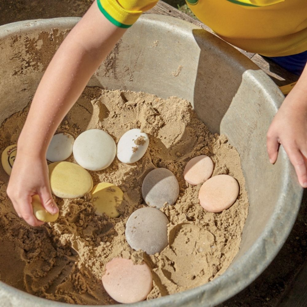 Natural Sorting Stones, Natural Sorting Stones are a wonderful natural resource that children find hugely appealing. This satisfyingly smooth set of twelve tactile Natural Sorting Stones has been created to inspire children’s natural curiosity as they explore and sort. Older children will enjoy sorting by colour, ordering by size, stacking, and matching whilst younger hands will simply like to hold and experience the different sizes and weights the set offers. Natural Sorting Stones are ideal for treasure b