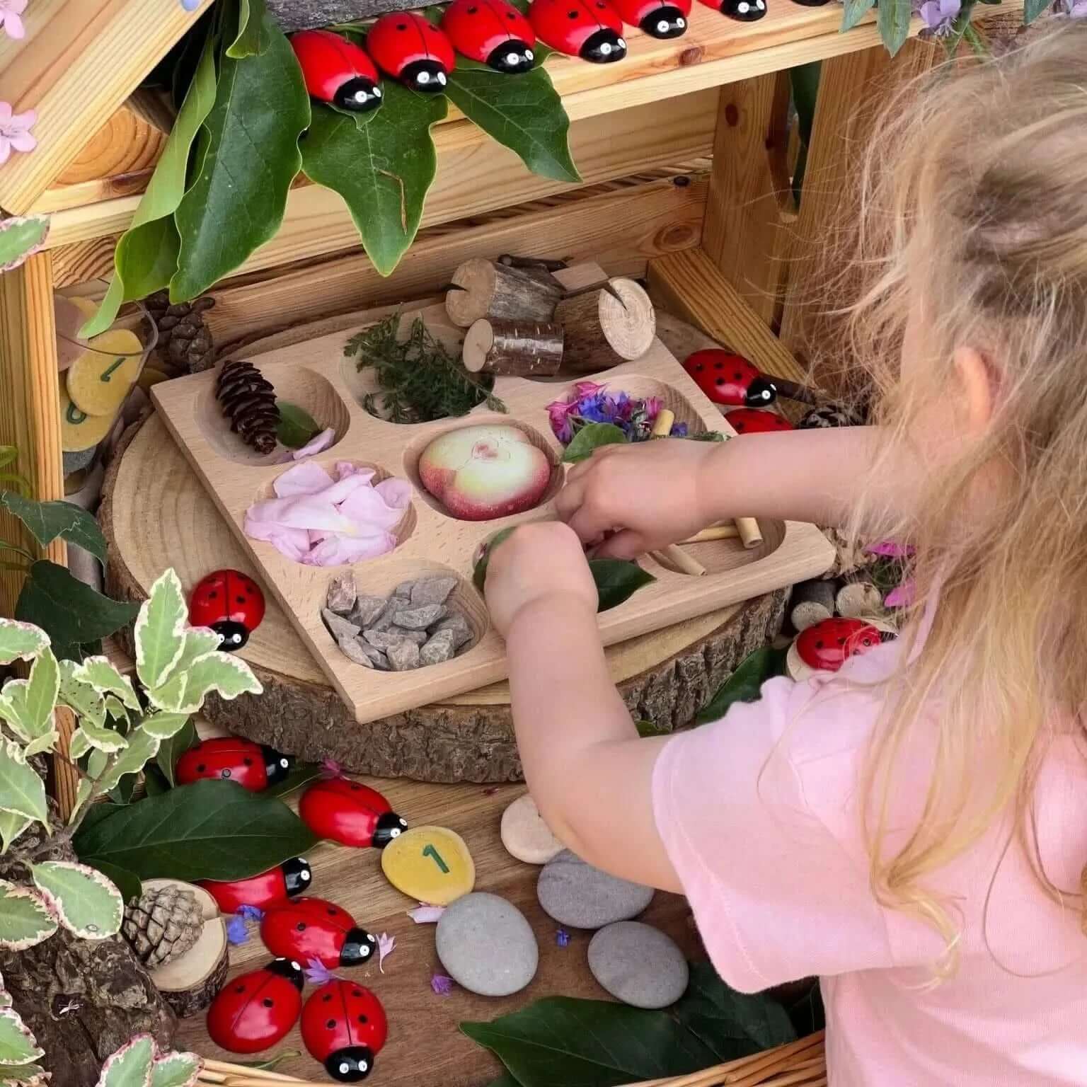 Natural Wood Sorting Tray-Natural Wood Sorting Tray