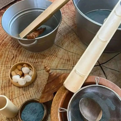 Natural Wooden Water Channelling 4 Half Tubes-Natural Wooden Water Channelling 4 Half Tubes