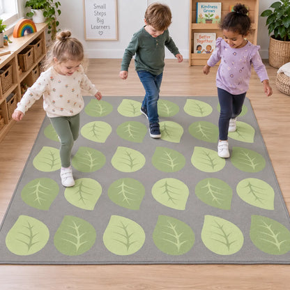 Natural World Leaf Placement Carpet in an early years classroom setting 2 of 8 — with children