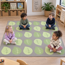Natural World Leaf Placement Carpet in an early years classroom setting 1 of 8 — with children
