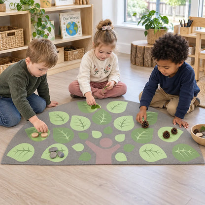 Natural World Semi Circle Placement Carpet — lifestyle 3 of 8, shown in use with children