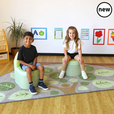 Natural World Semi Circle Placement Carpet-Natural World Semi Circle Placement Carpet