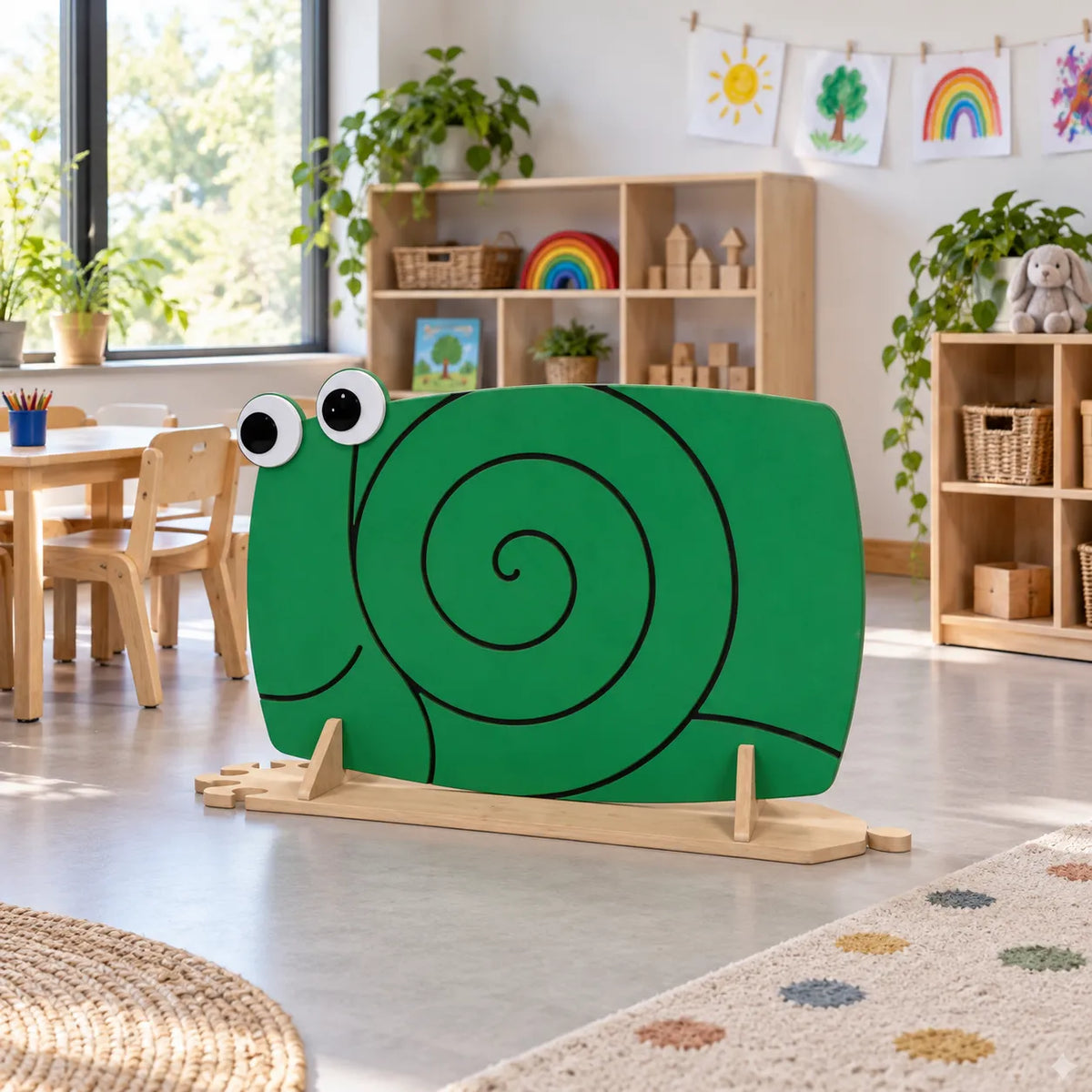 Natural World Snail Room Divider in a bright early years classroom