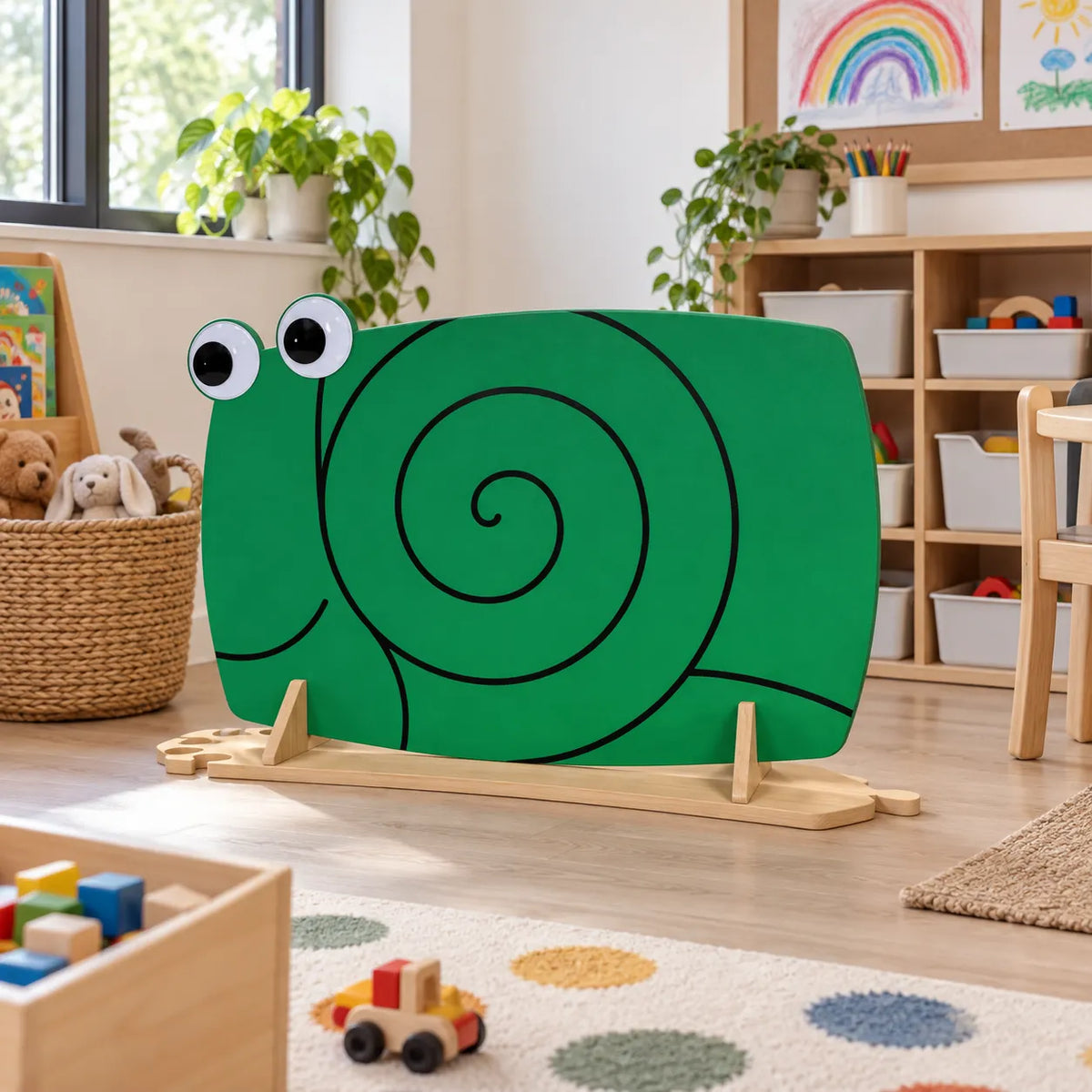 Natural World Snail Room Divider in a bright early years classroom
