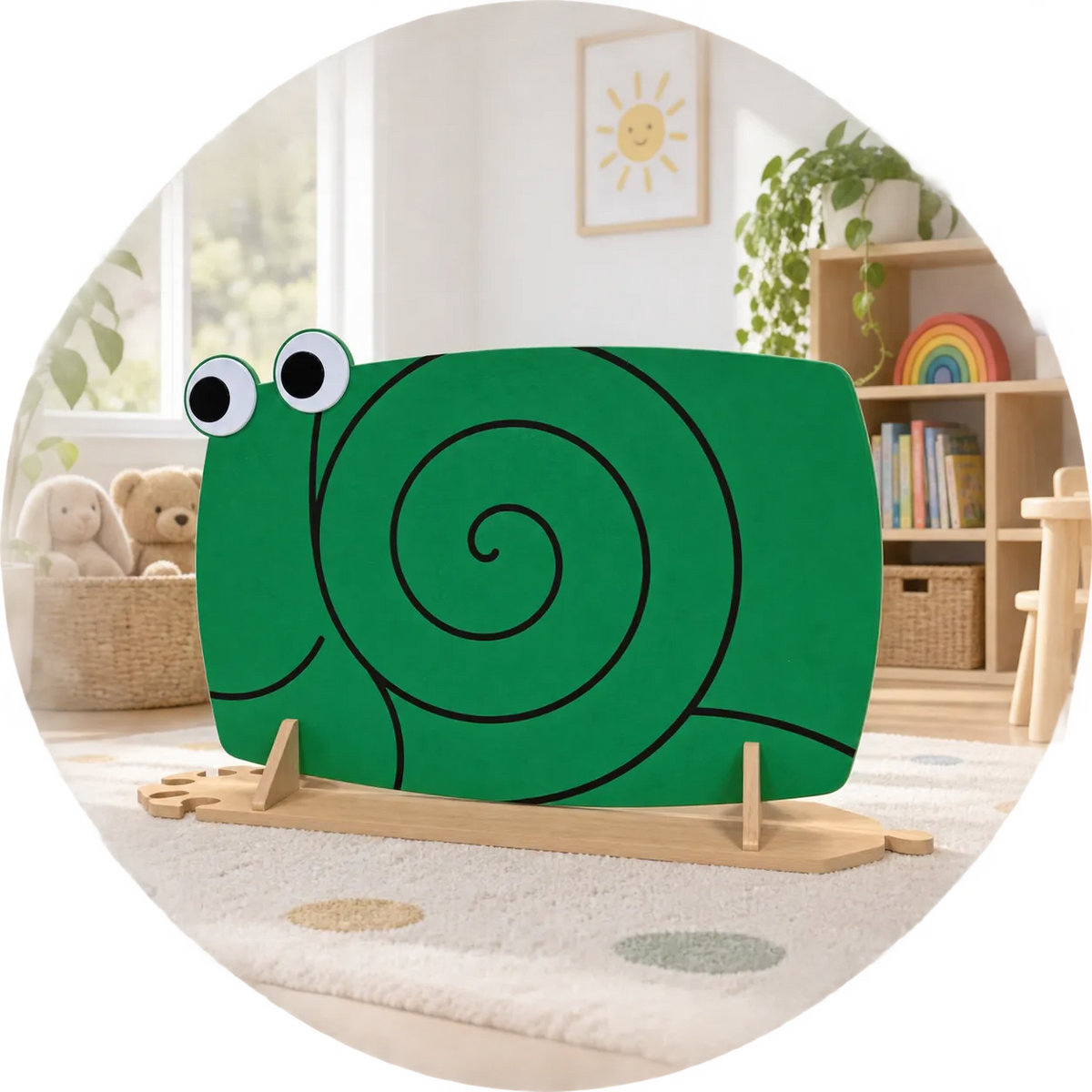 Natural World Snail Room Divider in a bright early years classroom