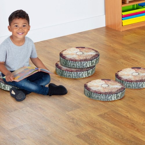 Natural World Tree Stump Cushions, The Natural World Tree Stump Cushions are an innovative woodland range with realistic designs to fire curiosity and imagination and bring the outdoors in to the classroom environment. These high quality, wipe clean Natural World Tree Stump Cushions are great for supporting fundamental areas of learning and development such as Understanding the World and Communication & Language. They're really comfortable too! Innovative Natural World cushions with realistic a tree stump d