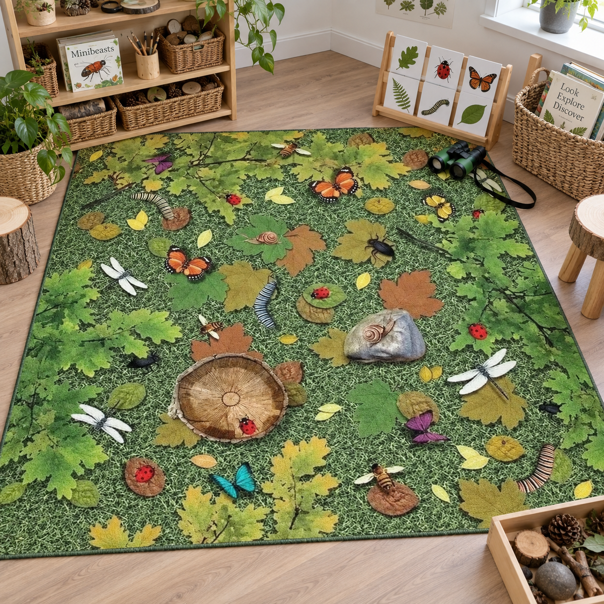 Natural World Woodland and Minibeasts Double Sided Carpet — lifestyle 5 of 8, shown without children