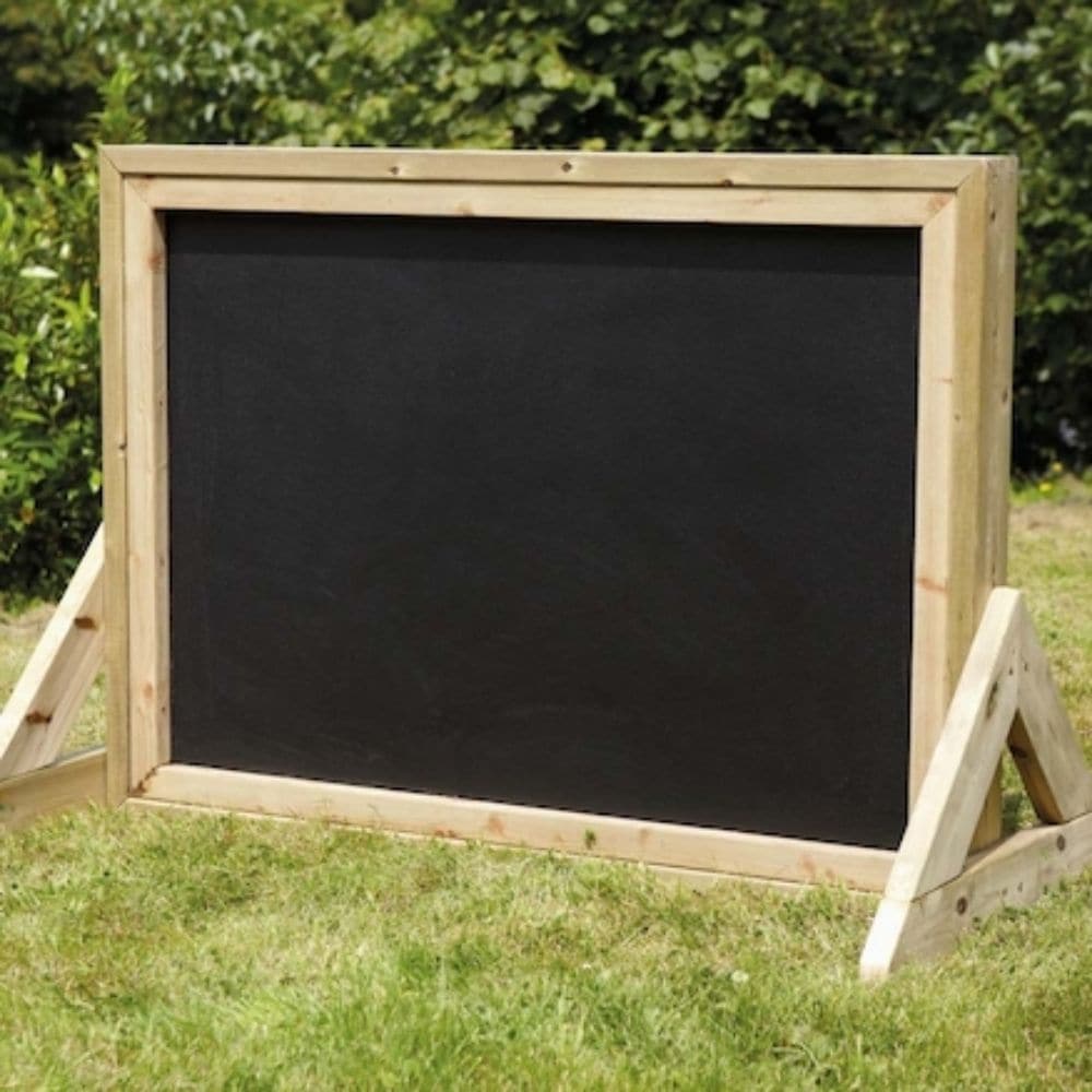 Nature Outdoor Freestanding Chalkboard, Draw away on the Nature range Freestanding Chalkboard. Take mark making outdoors with this large, robust, wooden-framed chalkboard. A super-large Chalkboard writing surface that will add excitement and creativity to any outdoor area for many years. The Outdoor Freestanding Chalkboard is ideal for mark making, our chunky design concept means extra stability and robustness. Use chalks to make patterns, write messages and learn vital spellings whilst having fun., Nature 