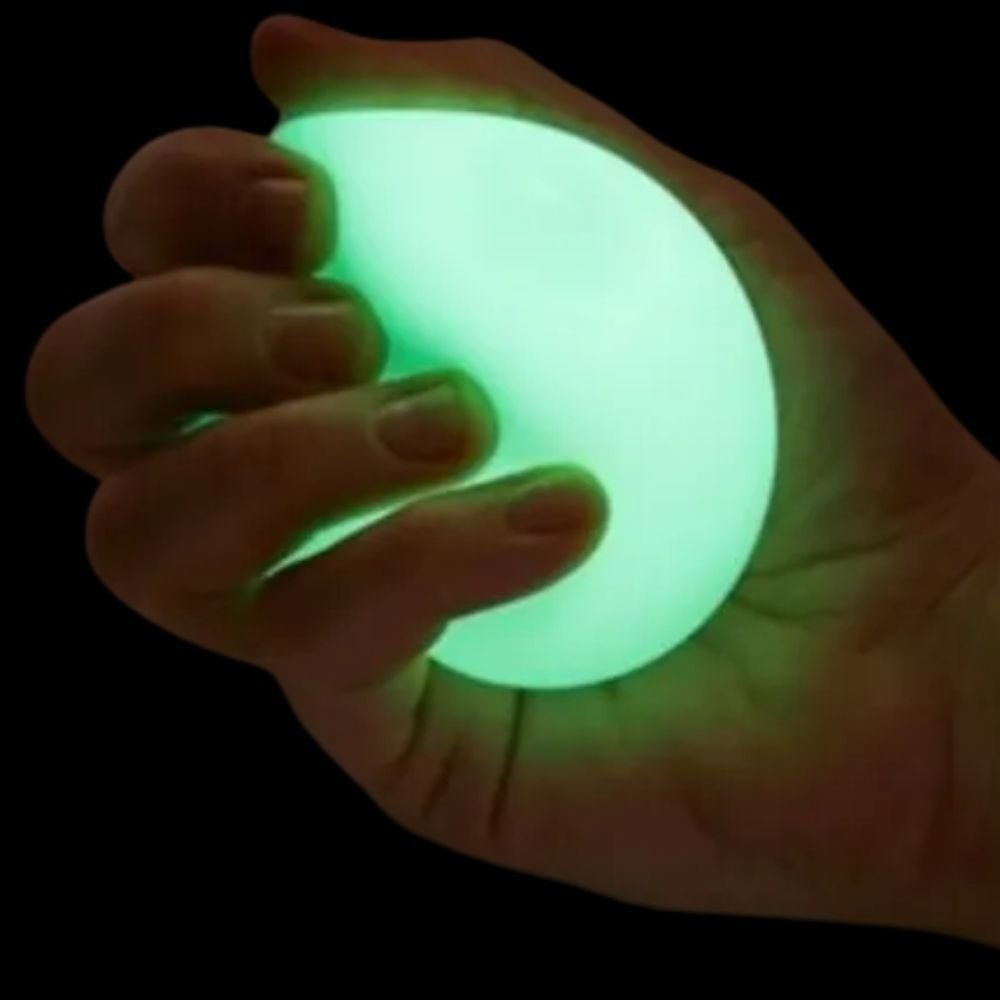 Nee Doh Glow in the Dark Stress Ball, This Nee Doh Glow in the Dark Stress Ball will help you mellow out! Feeling Stressed or cannot focus? Then you need to pick up the Nee Doh Glow in the Dark Stress Ball and give it a squeeze. The Nee Doh Glow in the Dark Stress Ball is super tactile,great for stress relief and so much fun and with the added wow factor of being a glow in the dark stress ball. The Nee Doh Glow in the Dark Stress Ball is a great bed time fidget for those who struggle to get to sleep and pro