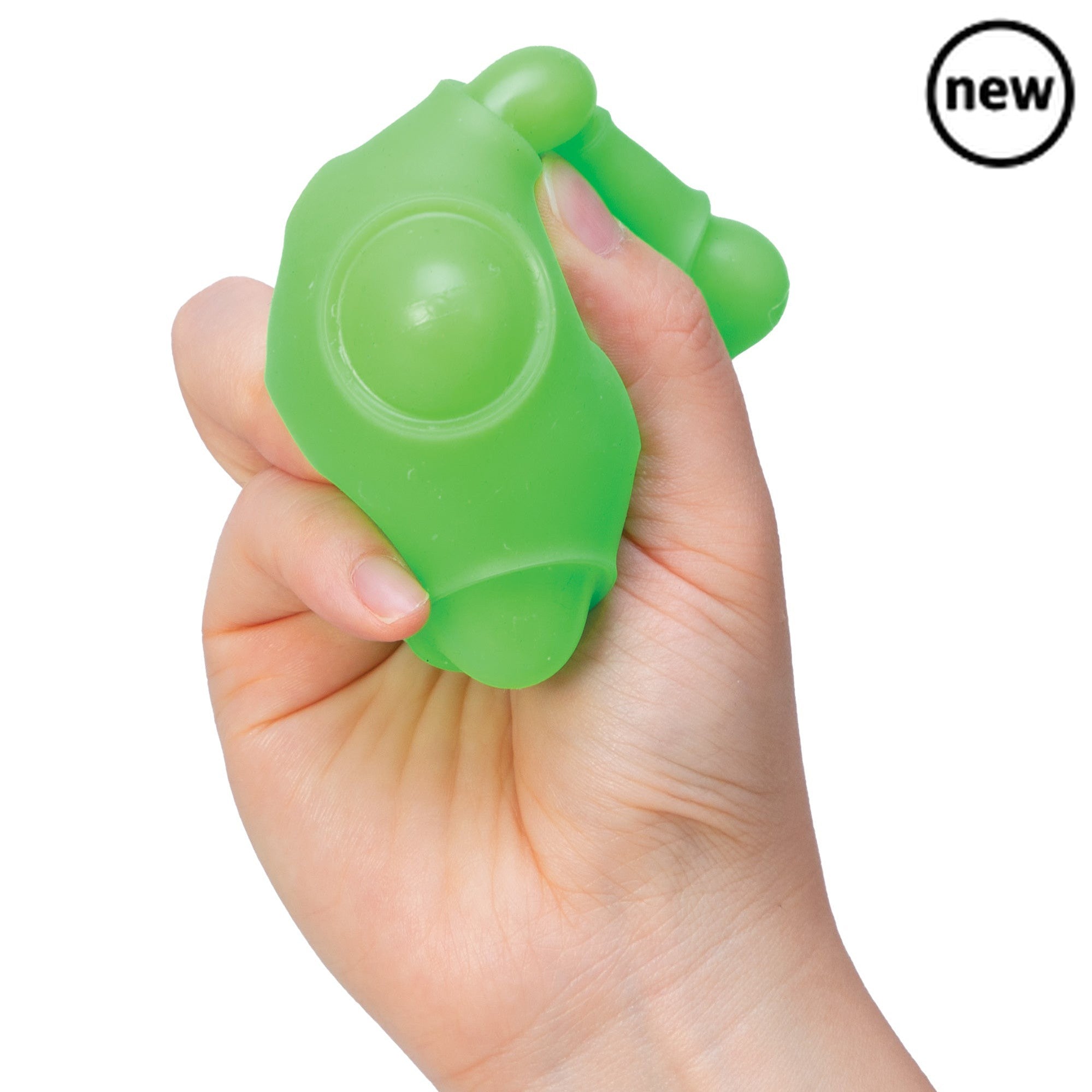 NeeDoh Happy Snappy, NeeDoh’s answer to a pop it fidget toy, Happy Snappy is the ultimate fidget toy stress ball. Instead of being filled with dough like regular NeeDoh balls, it’s filled with air. Gently squeeze the air-filled ball to watch the concave holes pop out, which make an addictive bubble ‘pop’ sound. Available in four bright colours chosen at random. Happy Snap NeeDoh is a great fidget toy, particularly appropriate for those with ADD, ADHD, OCD, Autism, and anxiety. Gentle on little fingers and m