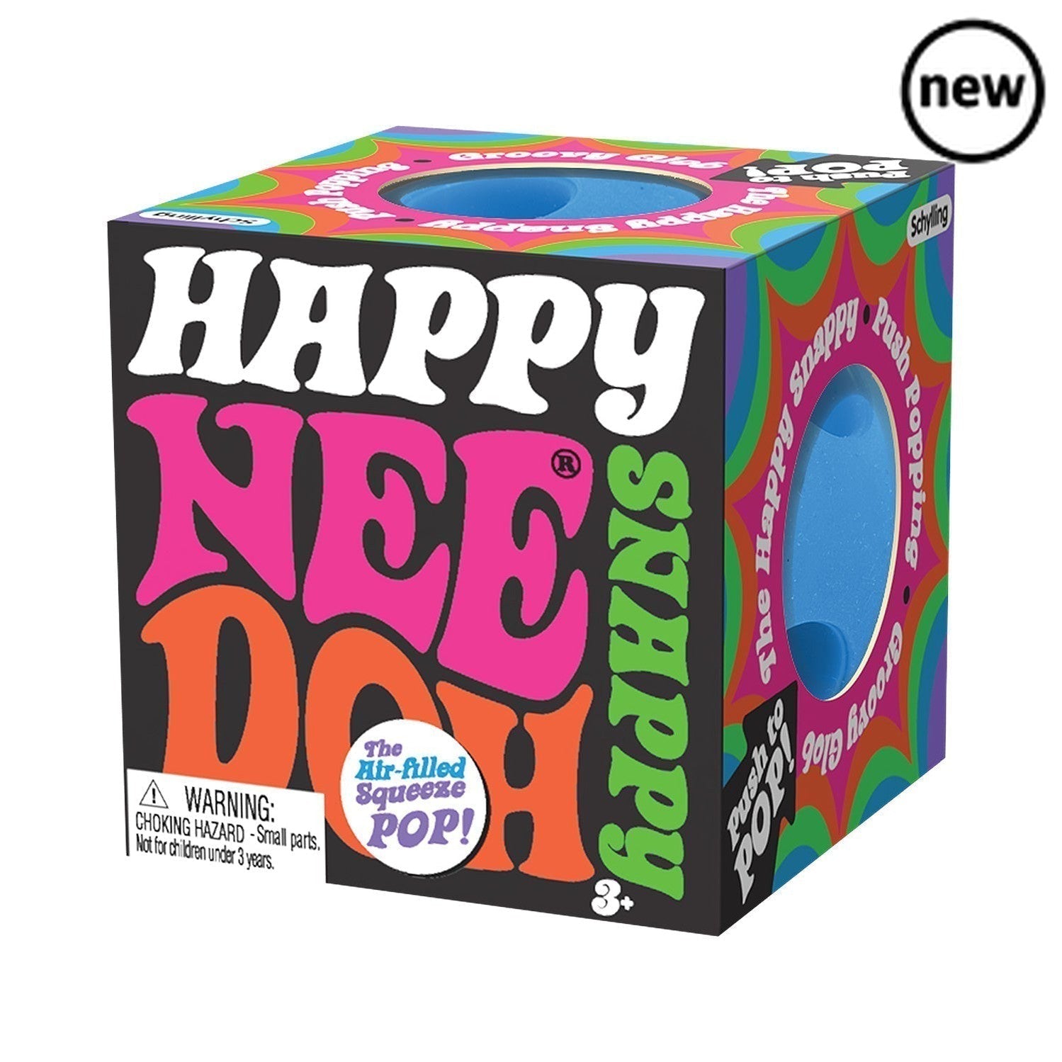 NeeDoh Happy Snappy, NeeDoh’s answer to a pop it fidget toy, Happy Snappy is the ultimate fidget toy stress ball. Instead of being filled with dough like regular NeeDoh balls, it’s filled with air. Gently squeeze the air-filled ball to watch the concave holes pop out, which make an addictive bubble ‘pop’ sound. Available in four bright colours chosen at random. Happy Snap NeeDoh is a great fidget toy, particularly appropriate for those with ADD, ADHD, OCD, Autism, and anxiety. Gentle on little fingers and m
