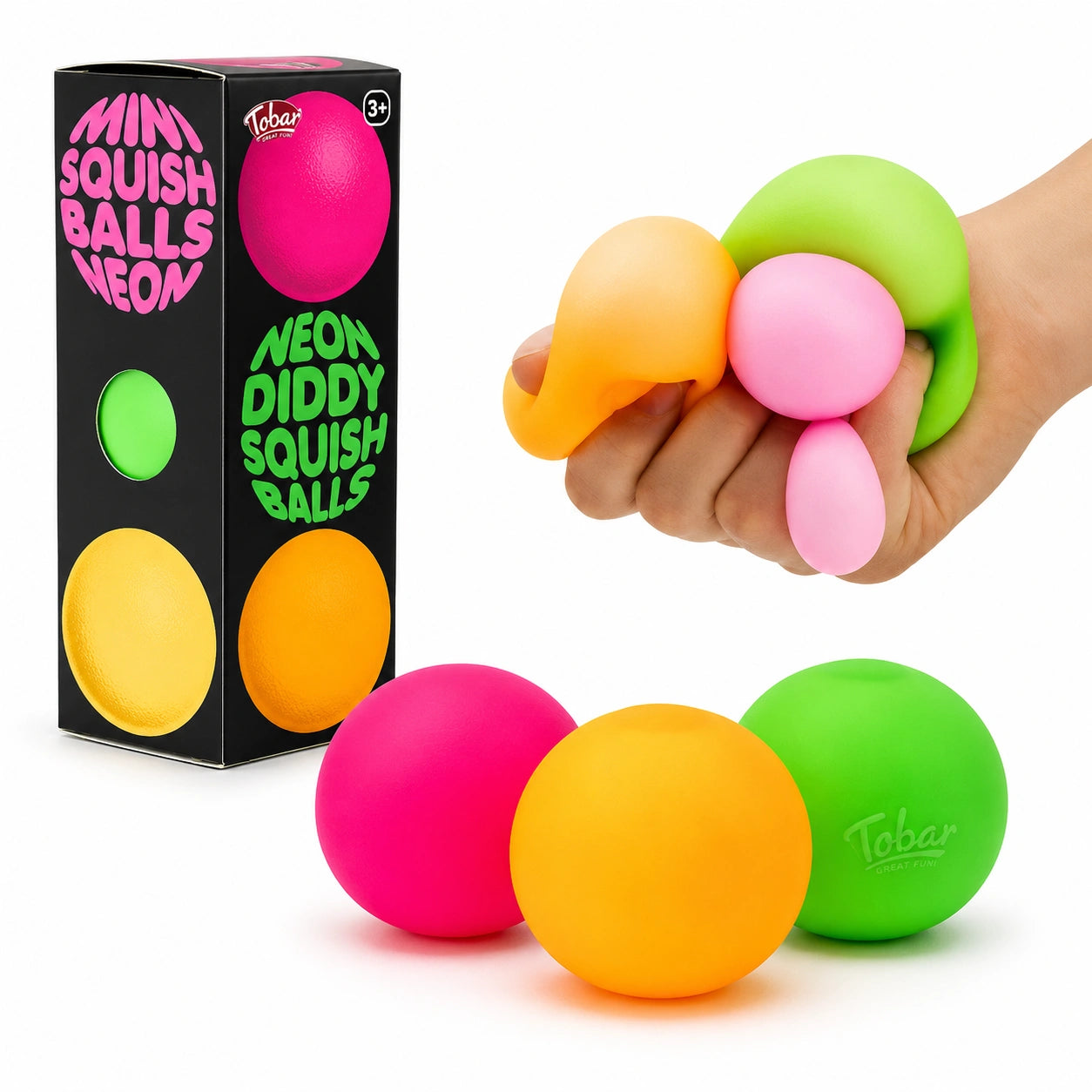 Neon Diddy Squish Balls-3 Pack-Neon Diddy Squish Balls-3 Pack
