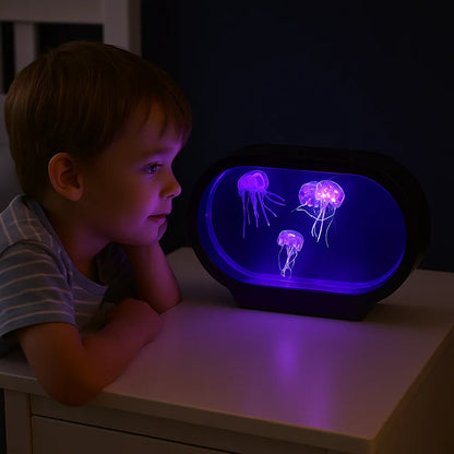 Neon Jellyfish Oval Tank Mood Light-Neon Jellyfish Oval Tank Mood Light