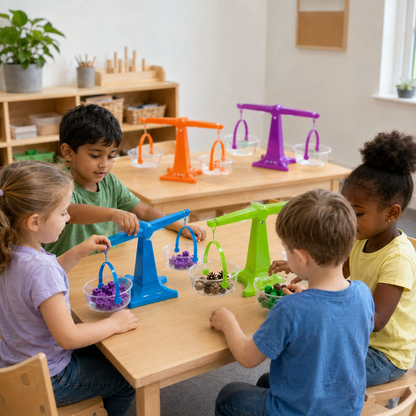 Nestable Pan Balances classroom pair investigation