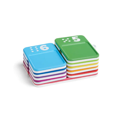 Sensory Number Trays stacked for compact storage