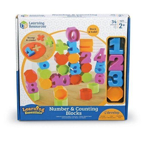 Number & Counting Building Blocks, This colourful set of Number & Counting Building Blocks will keep early learners engaged for hours as they stack and spell basic words while developing their fine motor skills too! The Learning Resources Number & Counting Building Blocks contains sturdy plastic letters which are perfectly sized for little hands. Attractive Number & Counting Building Blocks set encourages a variety of early literacy skills: Letter recognition The Alphabet Phonetical Awareness Early word bui