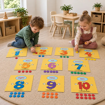 Children counting with Number Placement Mats