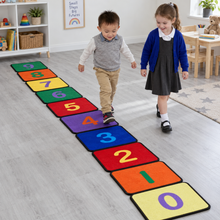 Number Squares Learning Mats – children using the 0 to 9 counting path