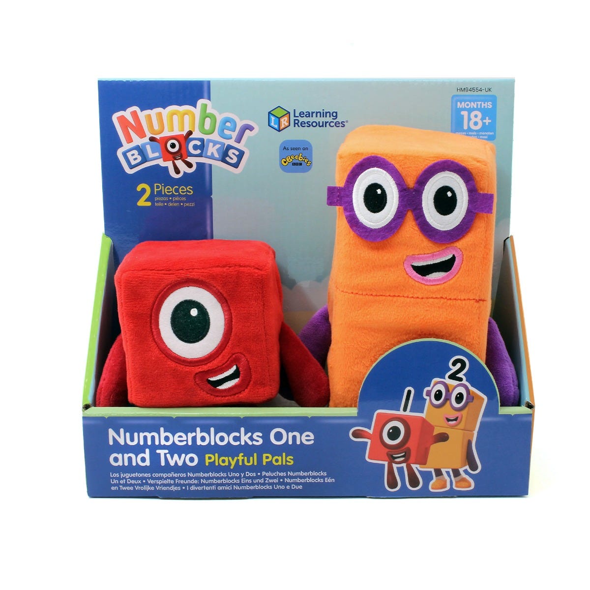 Numberblocks One And Two Playful Pals, Bring the on-screen magic of the Numberblocks to life for young fans of the award-winning CBeebies TV series with the Numberblocks One and Two Playful Pals plush toys. Made from super-soft plush fabric and with embroidered features, they’re ready for cuddles and snuggles. These plush toys are stuffed with high quality foam to keep their shape, with securely attached limbs, and will be fun, cuddly companions for years to come. Spark your child’s imagination with these f