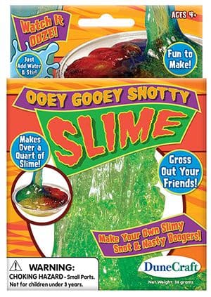 Ooey Gooey Slime Kit, The Ooey Gooey Snotty Slime kit is perfect for kids who love to get their hands dirty and explore new textures. It's also great for teaching children about measurements and mixtures in a fun and interactive way. Add in the booger-like chunks to make your slime extra gross and have a good laugh with your friends. This kit is sure to provide hours of fun and creativity. It's perfect for birthdays, sleepovers, or just a normal day when you want to do something fun and different. The slime