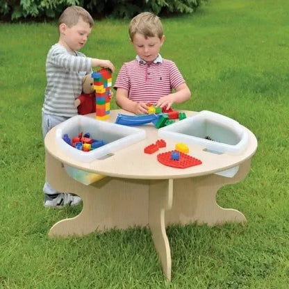 Outdoor 460mm High Table with Inset Trays-Outdoor 460mm High Table with Inset Trays
