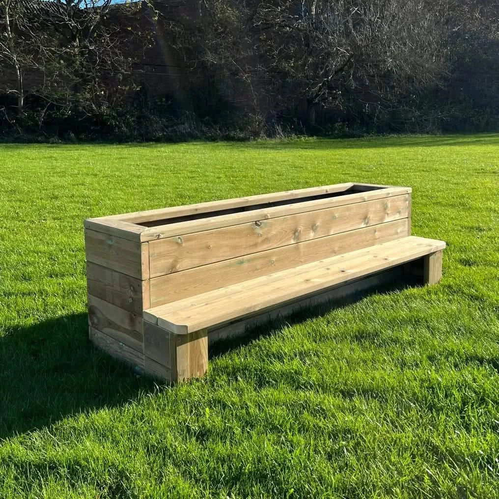 Outdoor Bench Planter-Outdoor Bench Planter