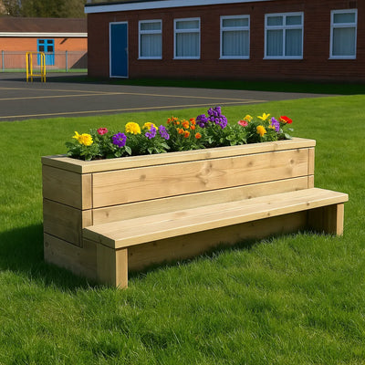 Outdoor Bench Planter-Outdoor Bench Planter