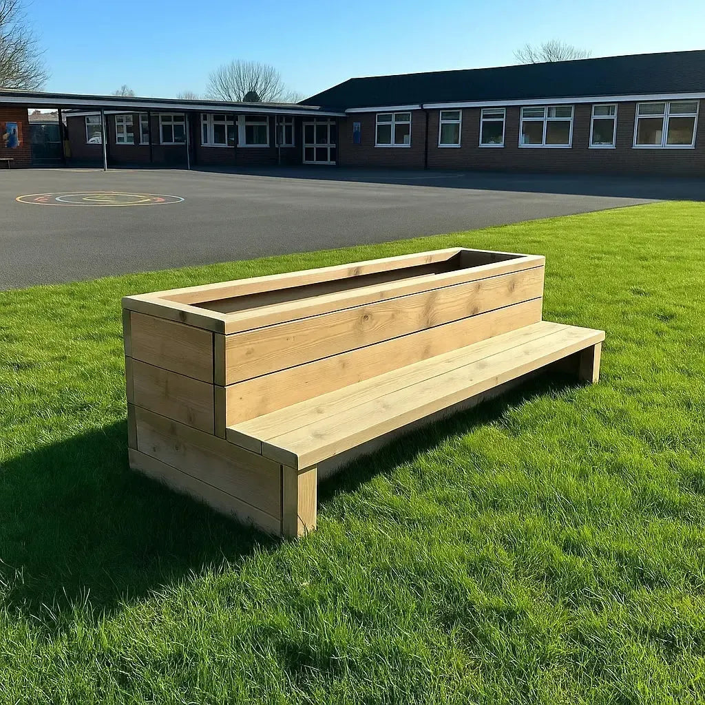 Outdoor Bench Planter-Outdoor Bench Planter