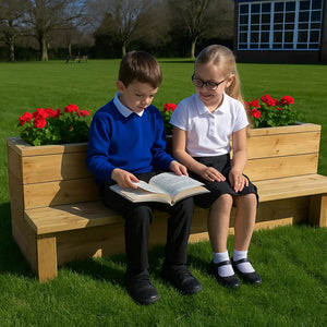 Outdoor Bench Planter-Outdoor Bench Planter