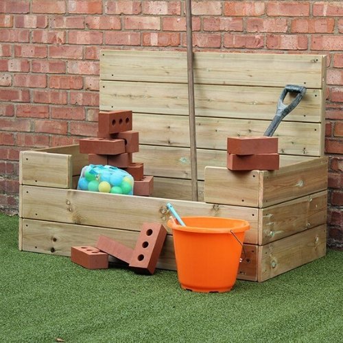 Outdoor Construction Box, Encourage imaginative play with the Construction Box’s unique tall backboard and open design. Without a base and a light frame, the Construction Box is easily moved by two people. Create your own builders yard, and when not in use you can use it to tidy all of the play equipment away in to one neat area. Ideal for pretend tools, building blocks and rubber bricks. Let them put on their construction hats and go to work! Dimensions (LxWxH): 1200x750x850mm Weight: 28KG, Outdoor Constru