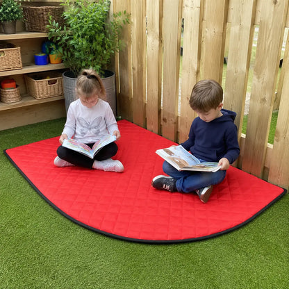 Outdoor Corner Mat children reading in a nursery garden