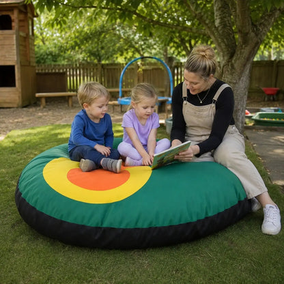 Outdoor Giant Flop Pod in natural nursery garden play setting 1