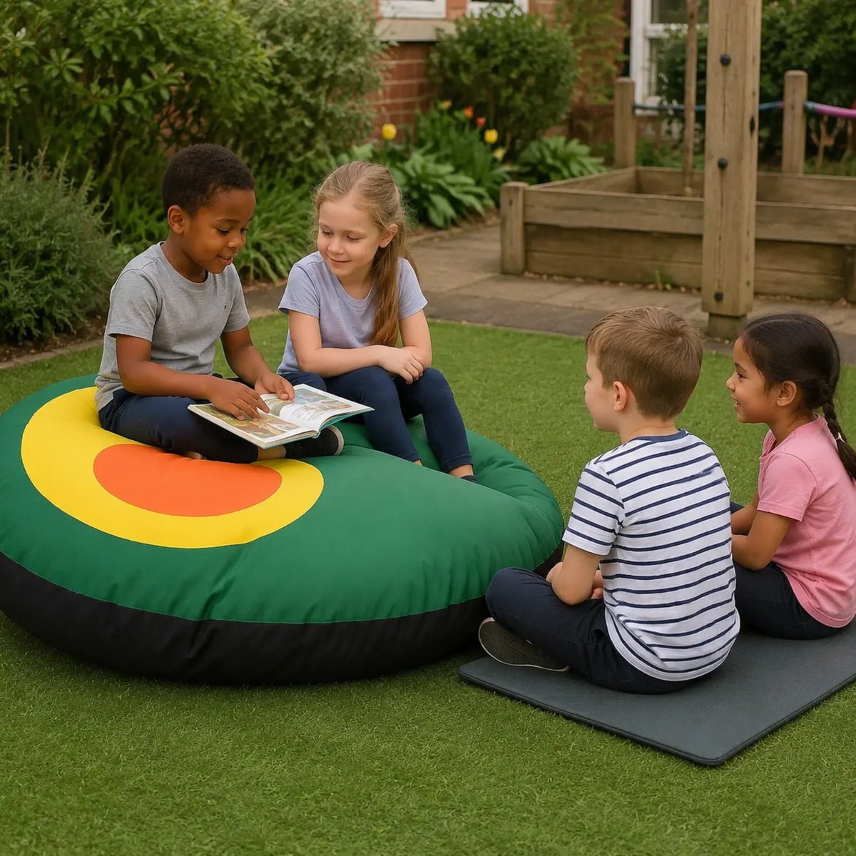 Outdoor Giant Flop Pod in natural nursery garden play setting 8