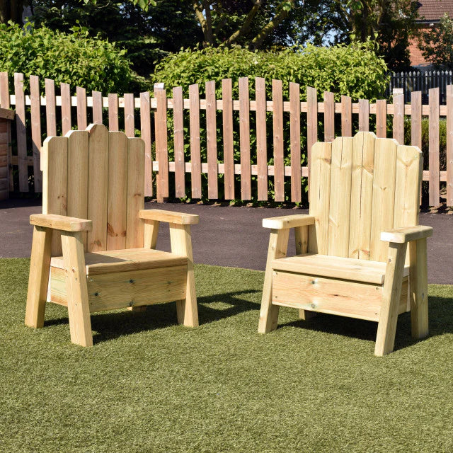 Outdoor Mini Storytelling Chairs, Introducing the Outdoor Mini Storytelling Chairs, the perfect addition to any playground, encouraging creativity and imagination among children. These enchanting chairs serve as a catalyst for engaging outdoor role play activities and provide a platform for outdoor learning. The Outdoor Mini Storytelling Chairs are crafted with a touch of adventure, this pair of miniature thrones allows children to embark on exciting storytelling adventures during playtime. Unleash the powe