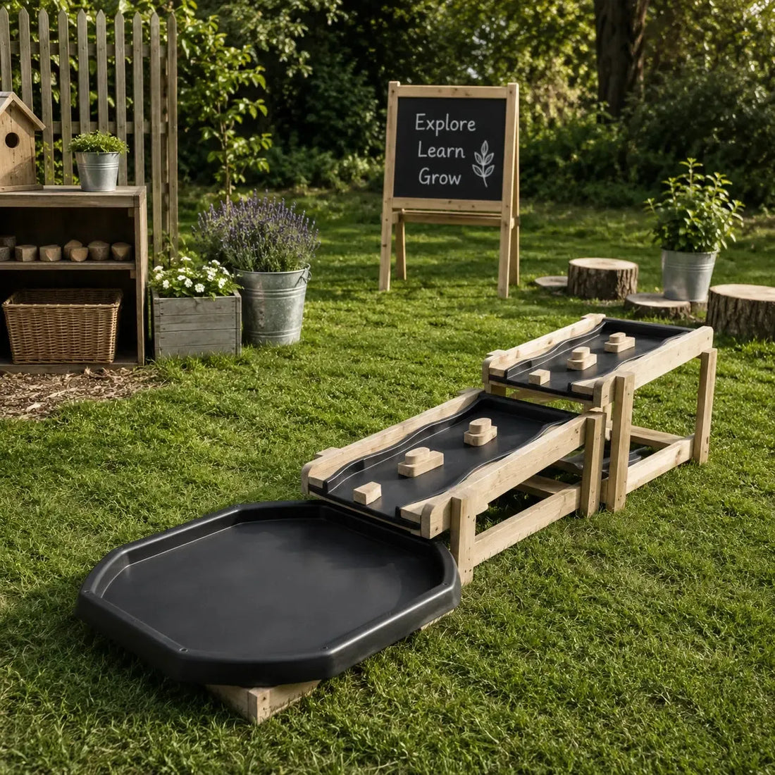 Outdoor Water Chute and Tuff Tray Table-Outdoor Water Chute and Tuff Tray Table