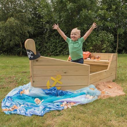Outdoor Wooden Adventure Boat, Outdoor wooden boat with an open-ended nature. The Outdoor Wooden Adventure Boat has a simple design so it does not restrict the imagination, it could be a pirate ship, a fishing boat or a Viking longboat! Made from high quality Scandinavian redwood. The Outdoor Wooden Adventure Boat features a bench at the rear, this boat would create a lovely outdoor reading space. Use fabrics and accessories to create a magical area. Material:Wood Height:80 cm Width:185 cm Depth:106 cm Asse
