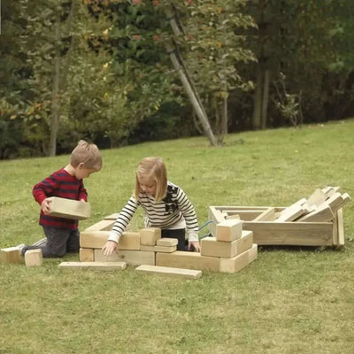 Outdoor Wooden Blocks and Cart 40pcs-Outdoor Wooden Blocks and Cart 40pcs