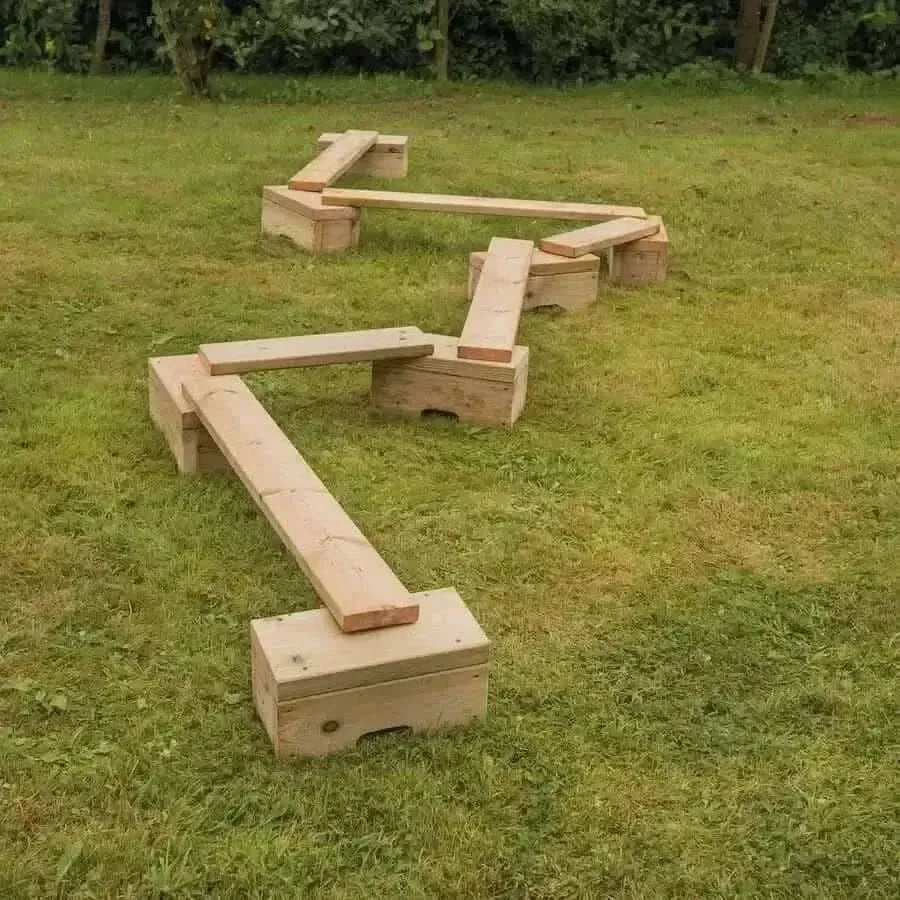 Outdoor Wooden Mini Adventure Trail 14pcs-Outdoor Wooden Mini Adventure Trail 14pcs