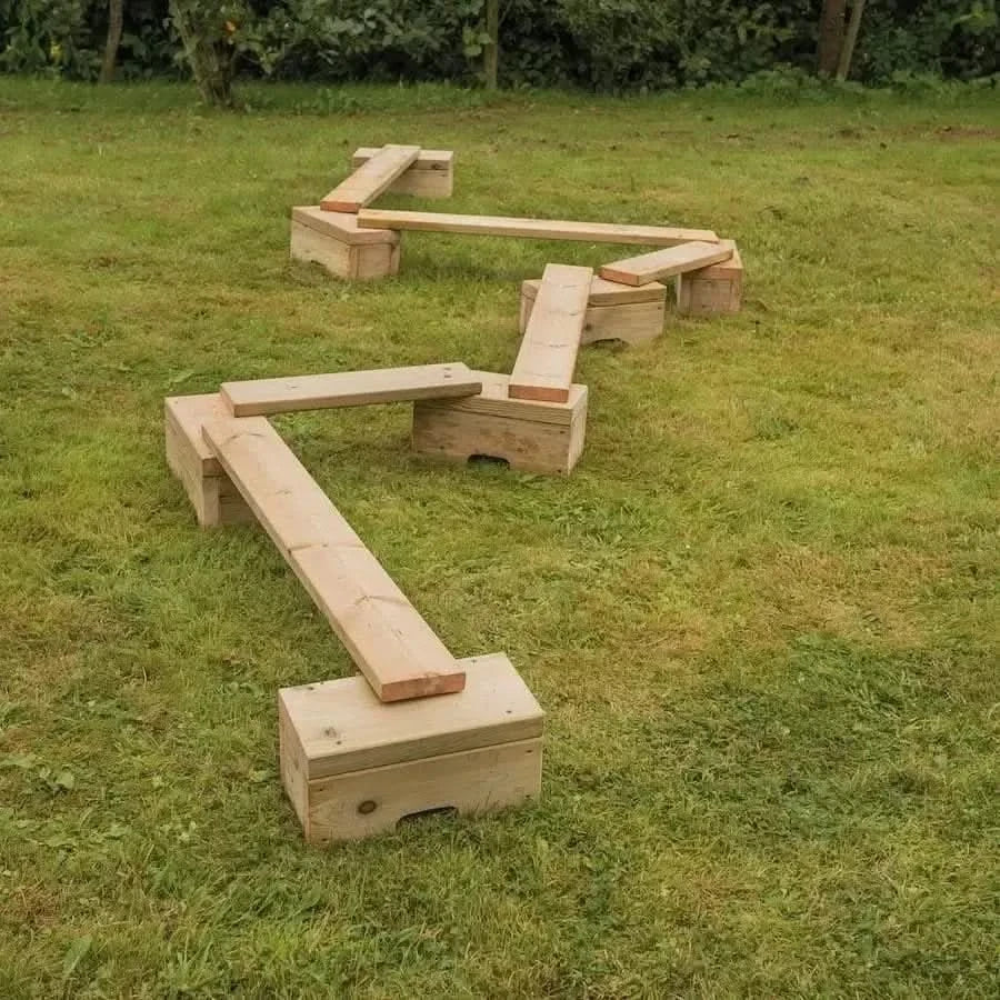 Outdoor Wooden Mini Adventure Trail 14pcs-Outdoor Wooden Mini Adventure Trail 14pcs