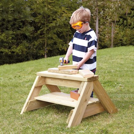 Outdoor Wooden Trestle Frame, This versatile outdoor trestle is designed for woodworking with real tools. The Outdoor Wooden Trestle Frame is also great for construction role play or with blocks, hammers drills and hard hats to play as roadworkers. The Outdoor Wooden Trestle Frame has a 10 year guarantee against rot or insect damage. The Outdoor Wooden Trestle Frame is also great for construction role play or with blocks, hammers drills and hard hats to play as roadworkers. Material:Wood Height:140 cm Width